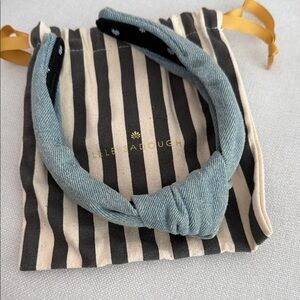 Lele Sadoughi Denim Blue Knotted Headband
